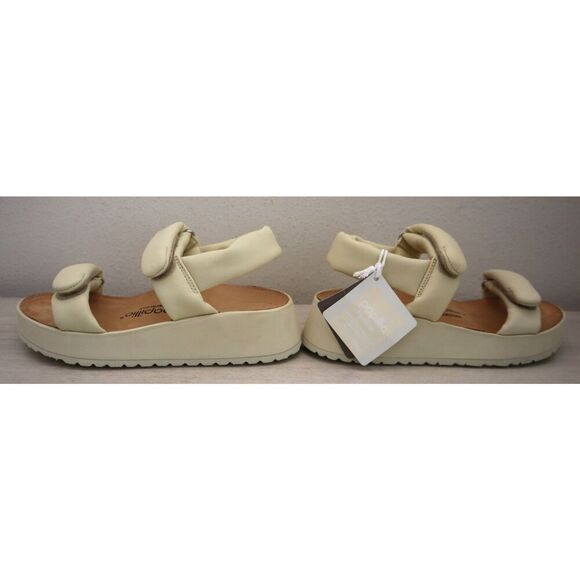 Papillio x Birkenstock Women's EUR 39 US 8 Ecru Leather Theda Wedge Sandals - Picture 11 of 13